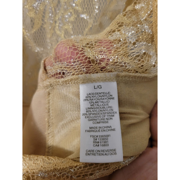 Shimmering Gold Lace Top Size L - Picture 4 of 5